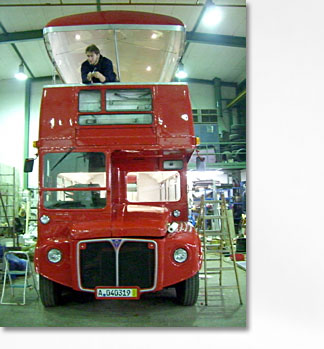 Londonbus, Eventbus, Doppeldecker, Routemaster, Innenausstattung